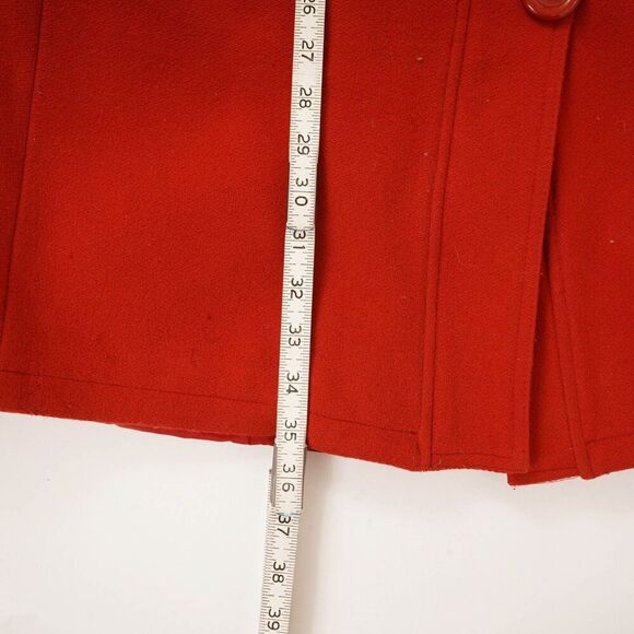 Divided by H&M Red Three Button and Zipped Long Sleeve Hooded Wool Jacket Size 4 - Picture 16 of 16
